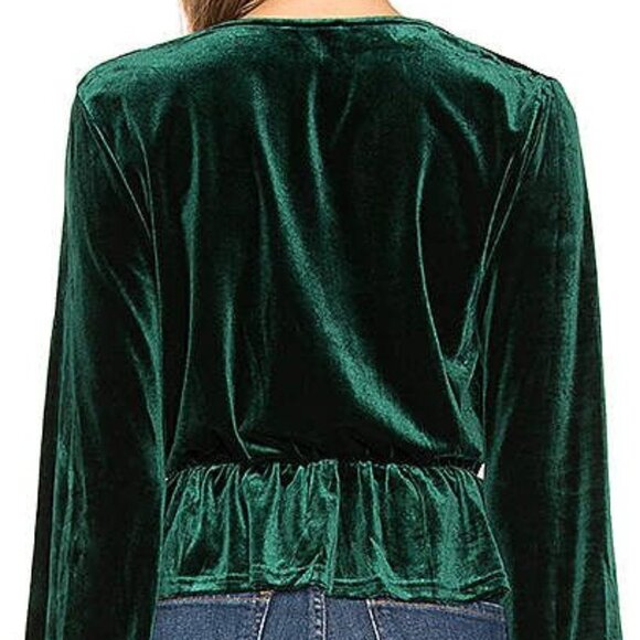 superdown Casey Velvet Top in Emerald Green S NEW - Picture 2 of 8